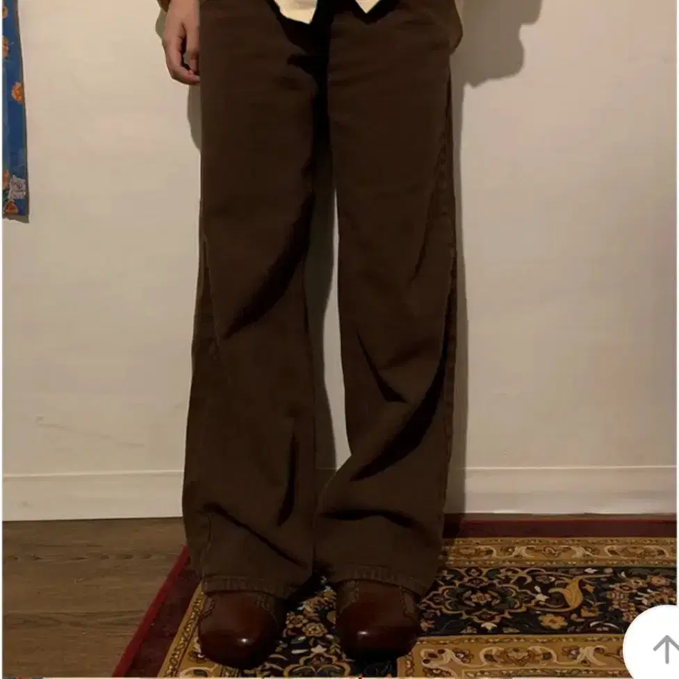 [니지] Brown semi vintage wide pants