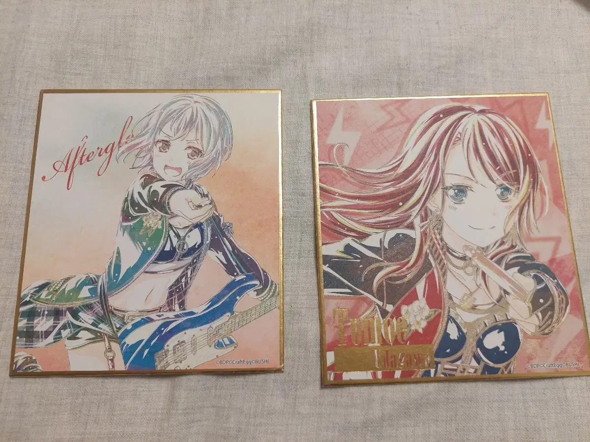 Bangdream Udagawa Tomoe and Aoba Mocha colored paper for sale!