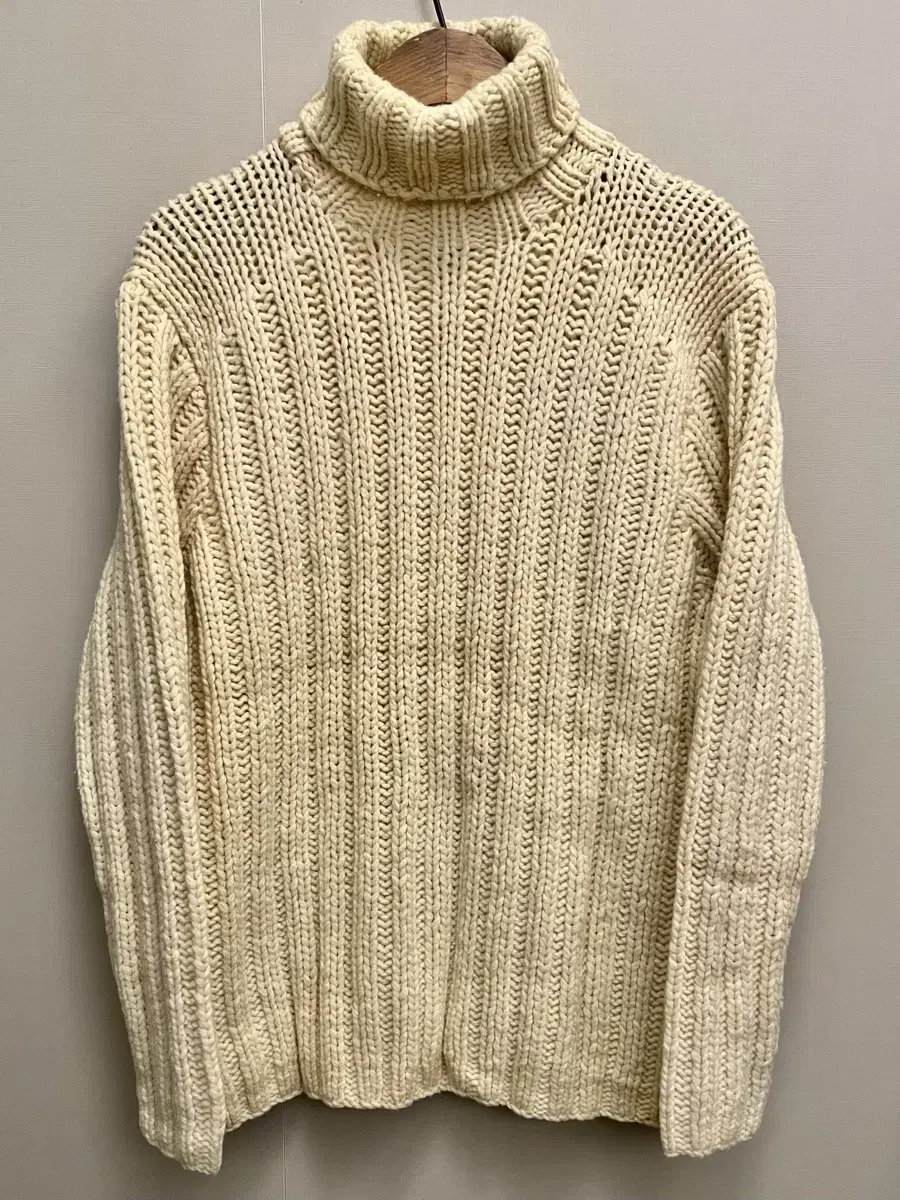 (L)00s POLO Ralph Lauren Fisherman Turtleneck Wool Handknit