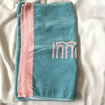 MOON DROP 페이스 타월 그린 x 핑크