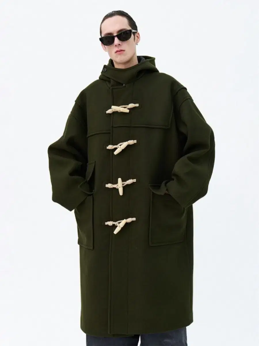 IEY IEY Maxi duffel coat khaki L for sale