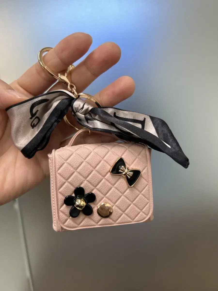 Mini Bag Airpods Keyring Pink Keyring