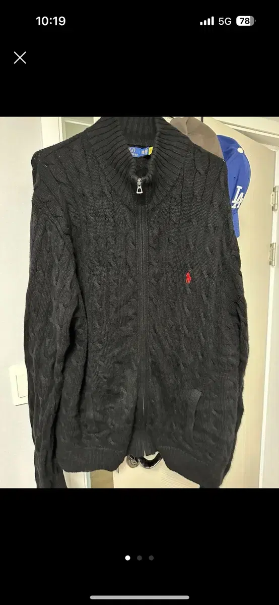 [XXL] Polo Plaid Knit Zip Up