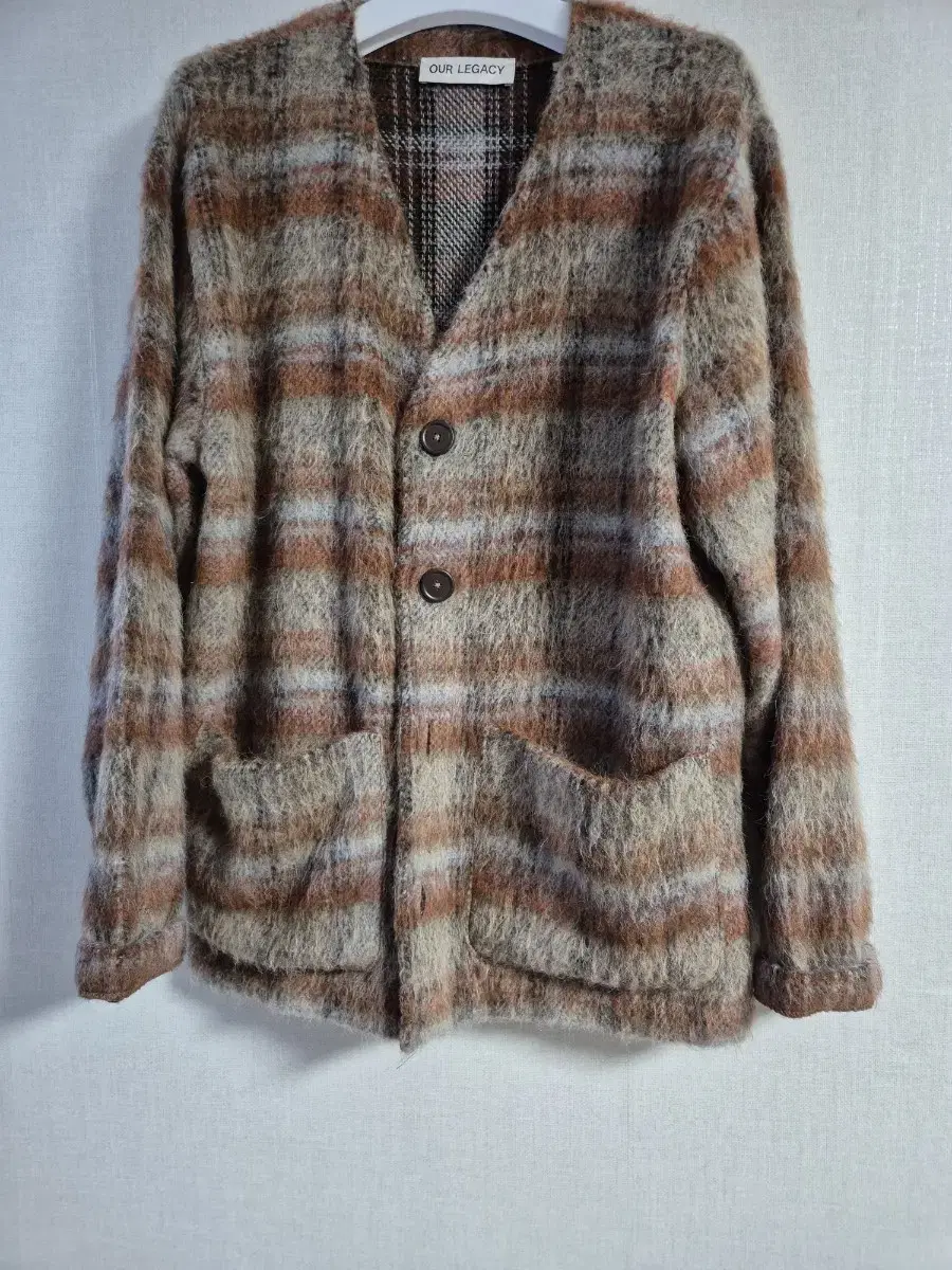 Haregashi Mohair Cardigan Amen Check 46