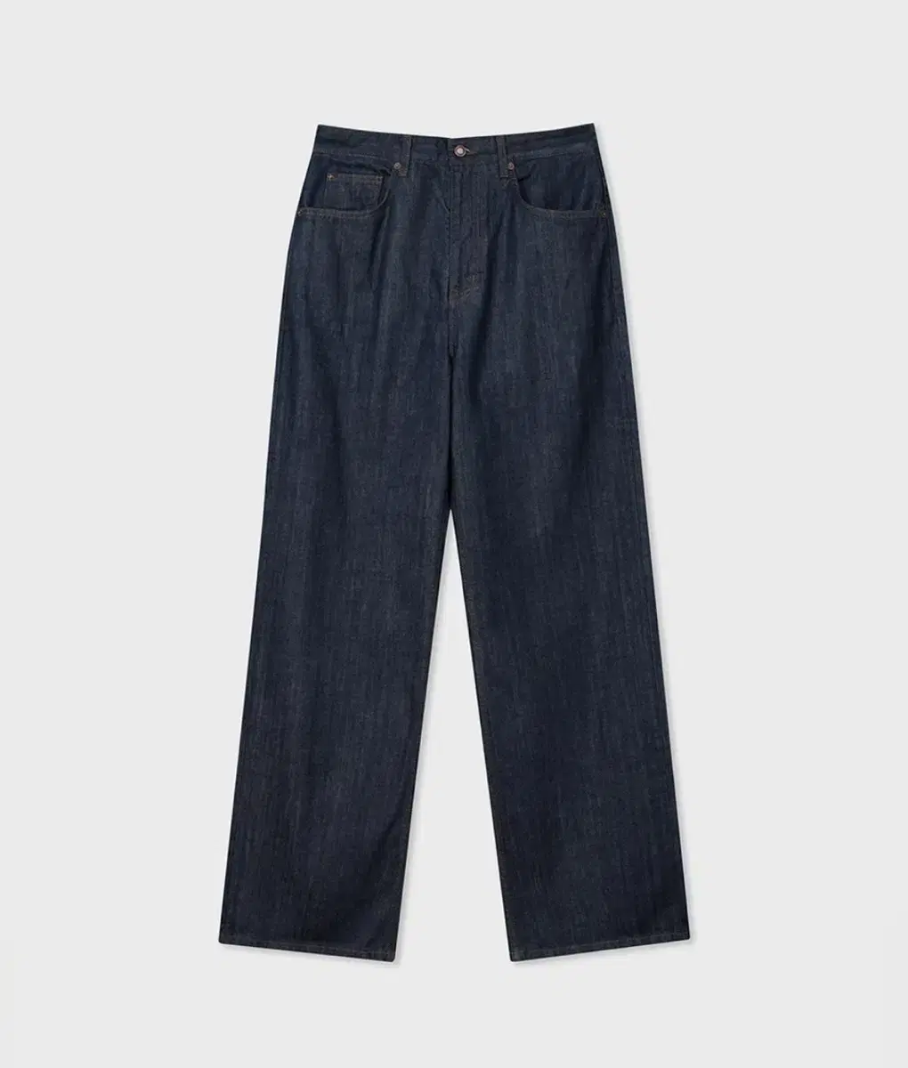 32Size True Wide Denim Pants with a Rise at the Belly - Rows Indigo