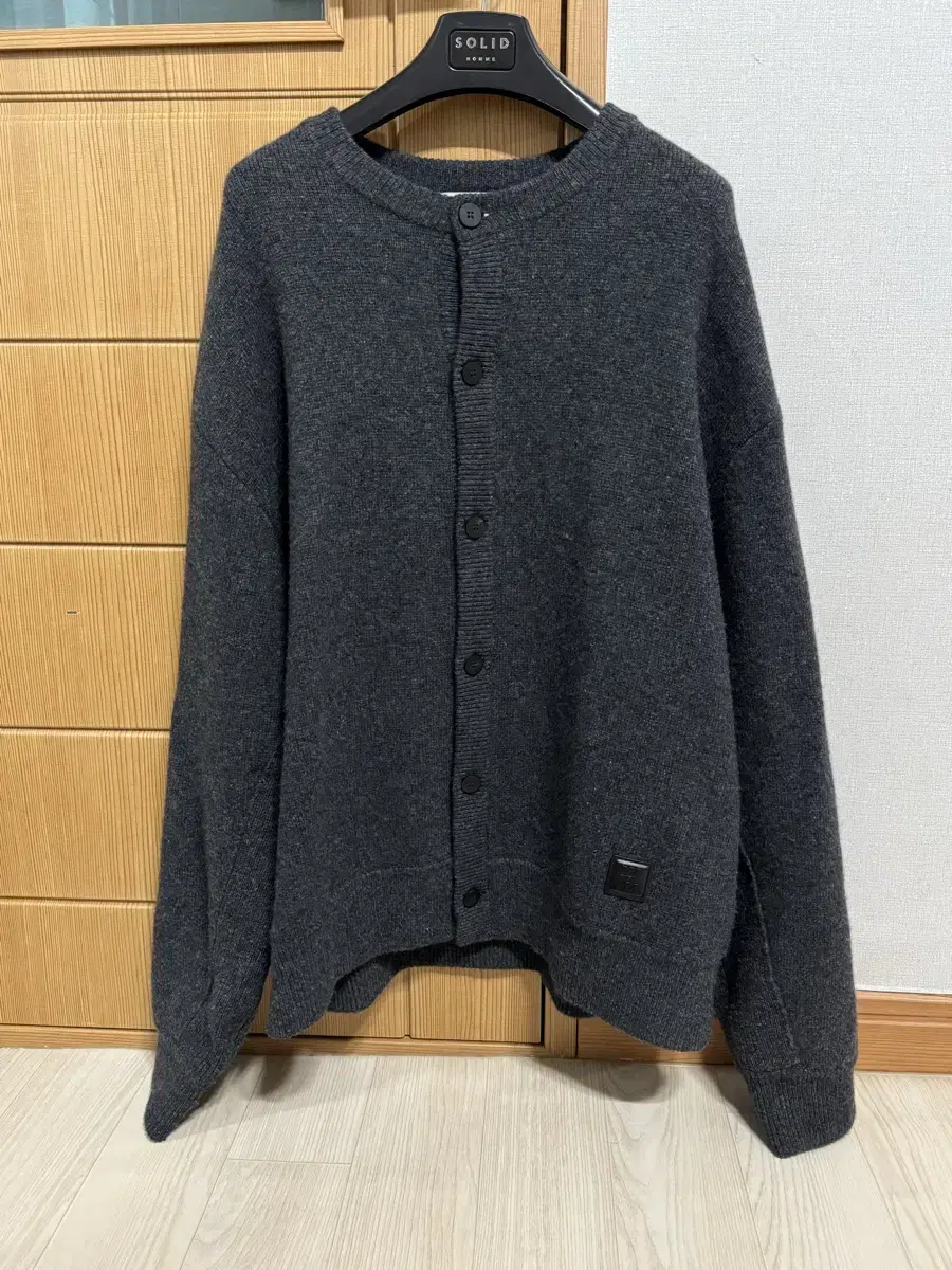 (52) 24FW Wooyoung Mi Crew Neck Cardigan Gray