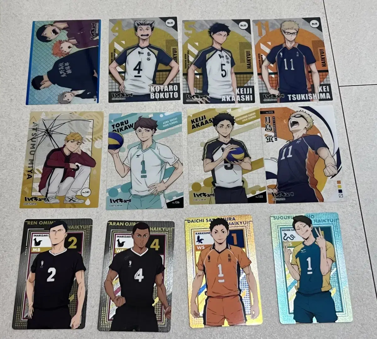 Haikyuu Clear Card Matal Card Oikawa Bokuto Akaashi Atsumu tsuki Kageyama