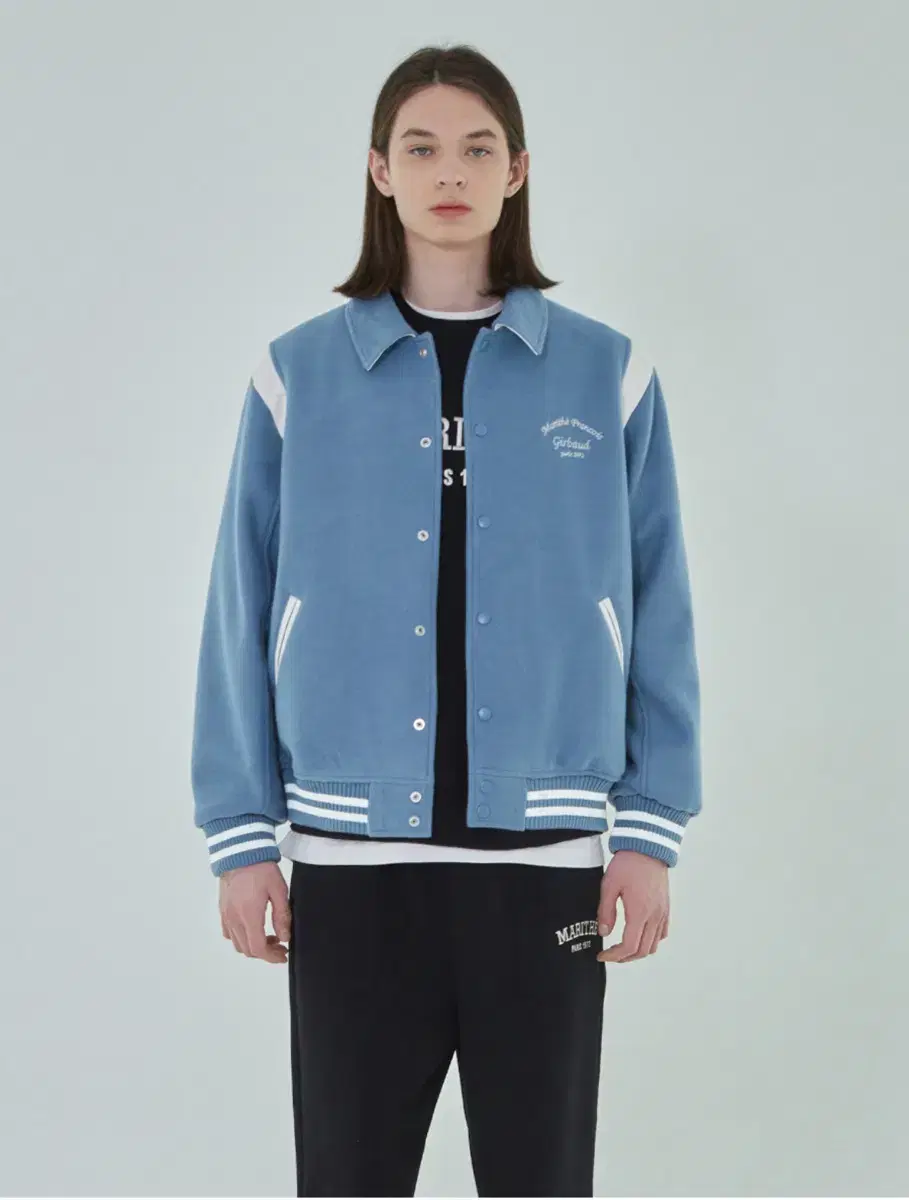 마리떼 CHAIN LOGO VARSITY JACKET