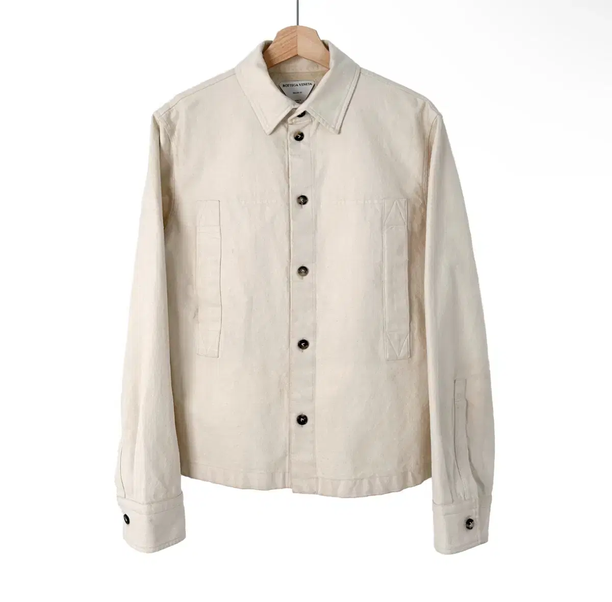 [44] Bottega Veneta 21FW Men's Cotton Shirt Trouser Twill Jacket Ivory