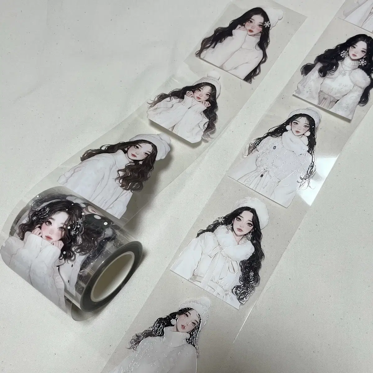 [Our Time] Winter Girl Pet tape 3D Glossy Matte Cut