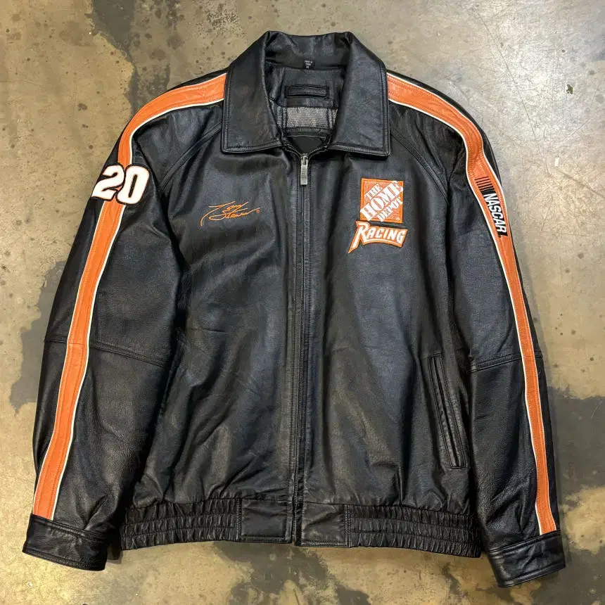 Nascar Black Leather Racing Jacket XL