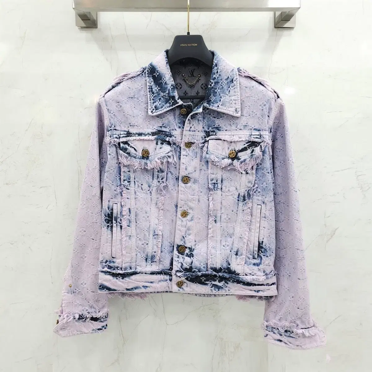 48 / Louis Vuitton Fringed Monogram Boyhood Denim Jacket