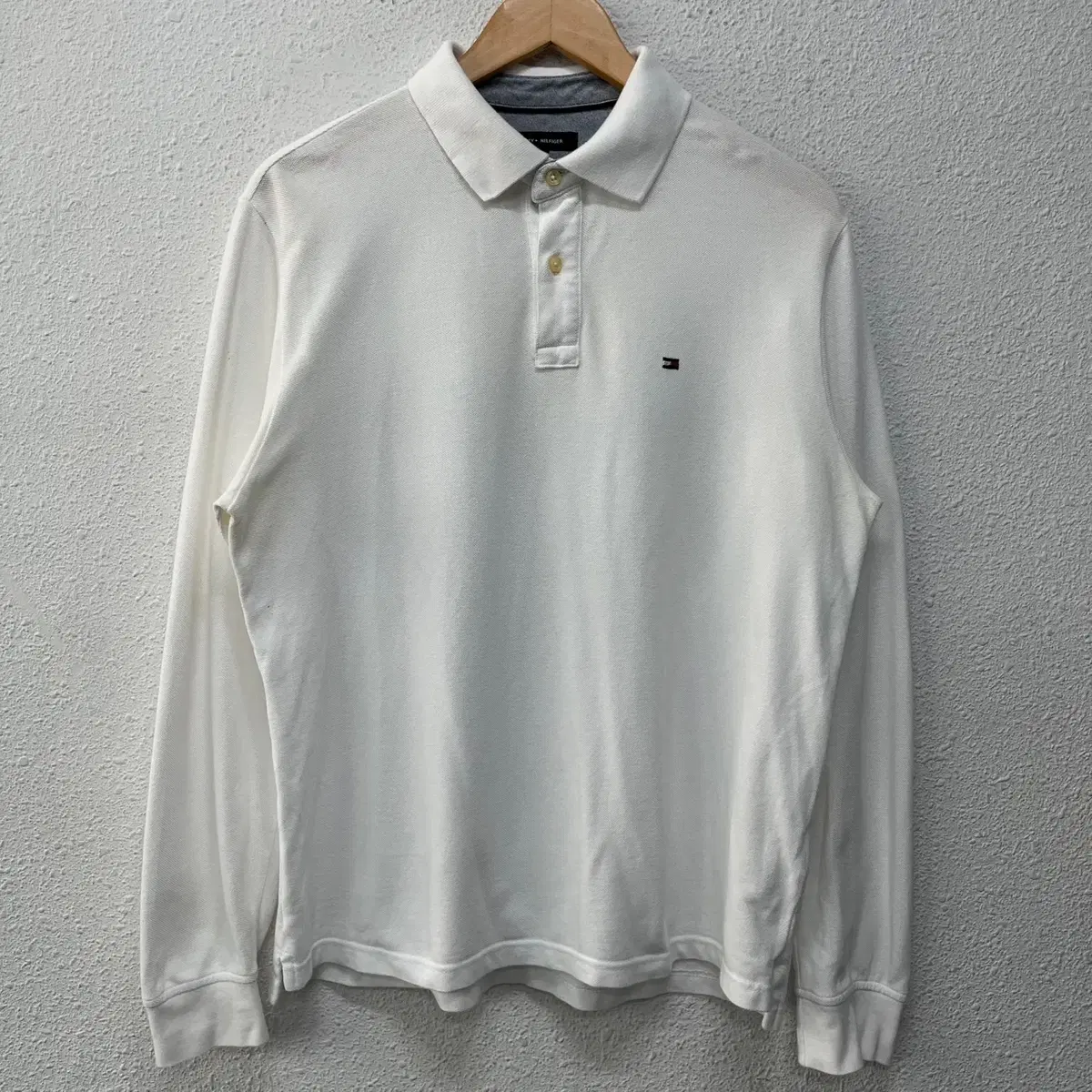 [M] Tommy Hilfiger PK Polo kara Long Sleeve T-Shirt White 0732