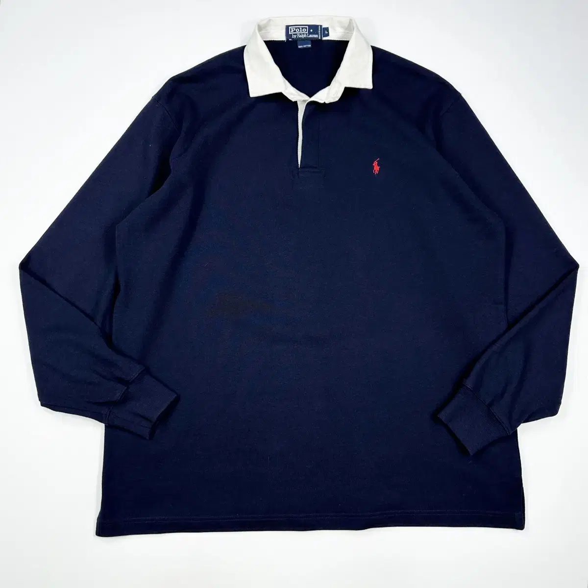 (L) Polo Ralph Lauren Minimal Classic Solid Color Rugby Tee Navy