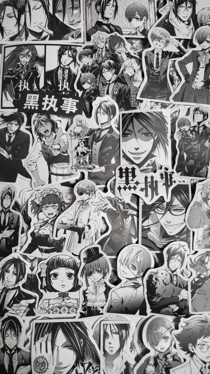 Black Butler Black and White sticker Phantomhive Anyincut Ciel Sebastian Reaper Waterproof Dakku