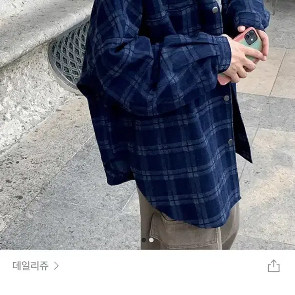 데일리쥬 체크 남방 자켓