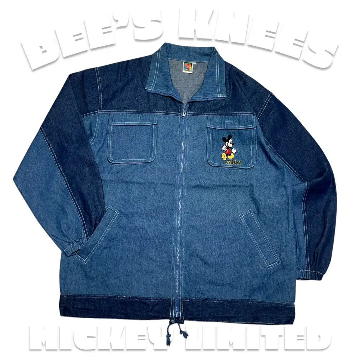 90s DISNEY Mickey Mouse Denim Zip-Up