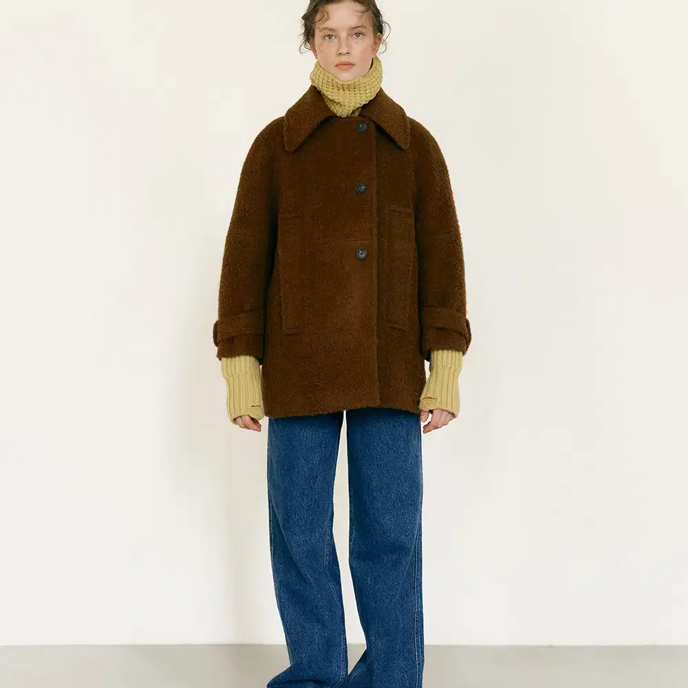 메종마레 FANCY WOOL HALF COAT [CAMEL]