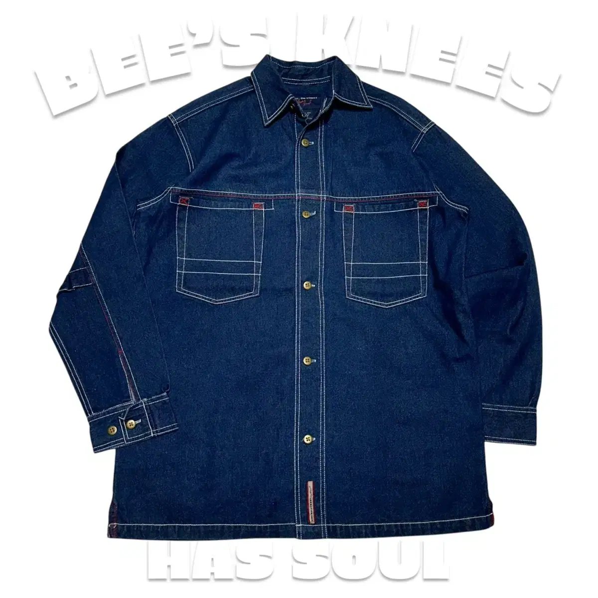 LAS SOUL Multipocket Utility Denim Shirt