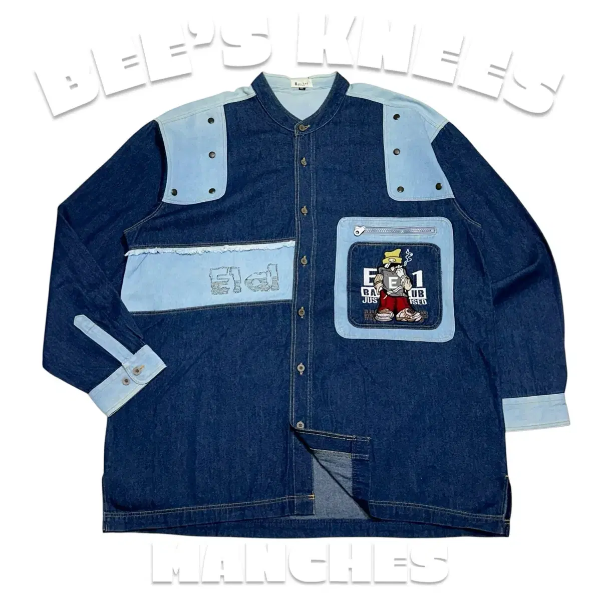 MANCHES E1A1 Hip Hop Denim Shirt