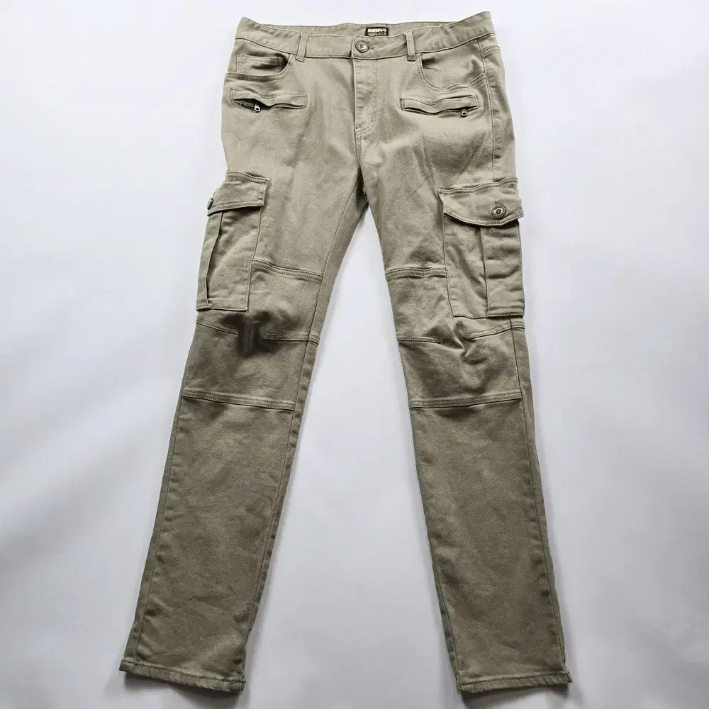 Cargo pants slim beige spandex cotton pants size 34 NO.7190