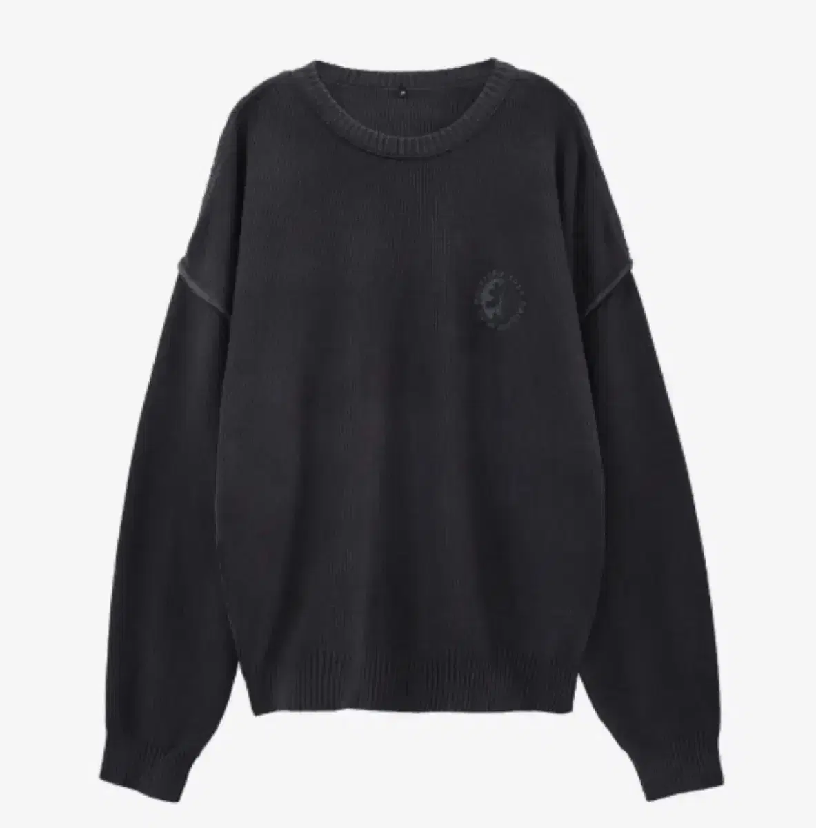 [4]Polythene 1011 Reversed Graphic Waffle Knit in Charcoal