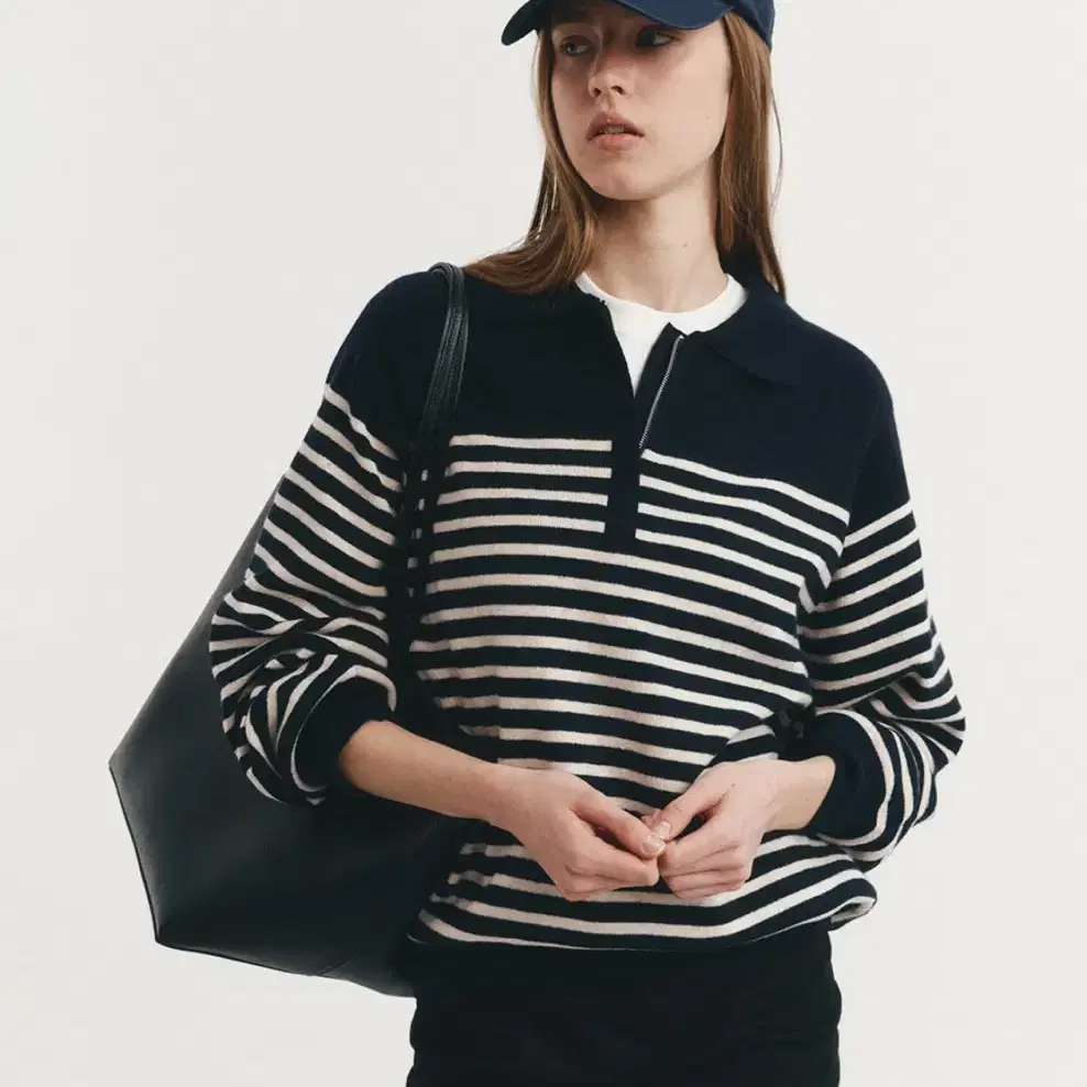 던스트 UNISEX STRIPED HALF ZIP-UP