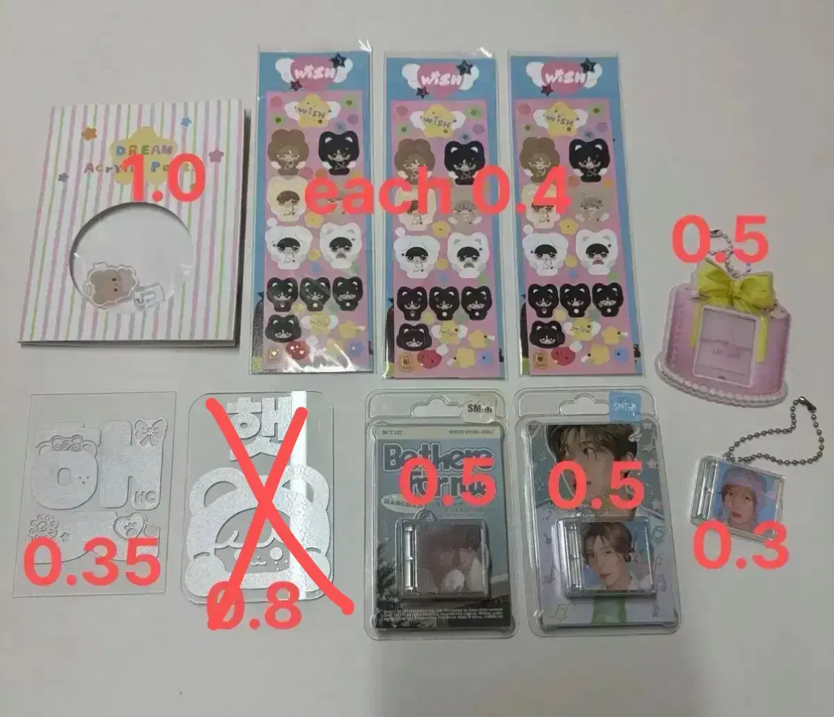 NCT Wish nct dream Vahn's Smile unsealed album Danim sticker birthday keyring