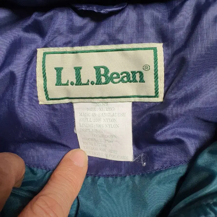 90s L.L Bean 롱 다운 패딩 퍼플색