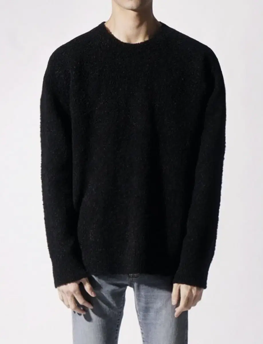 [L] Elmood Semi Over Alpaca Knit Black