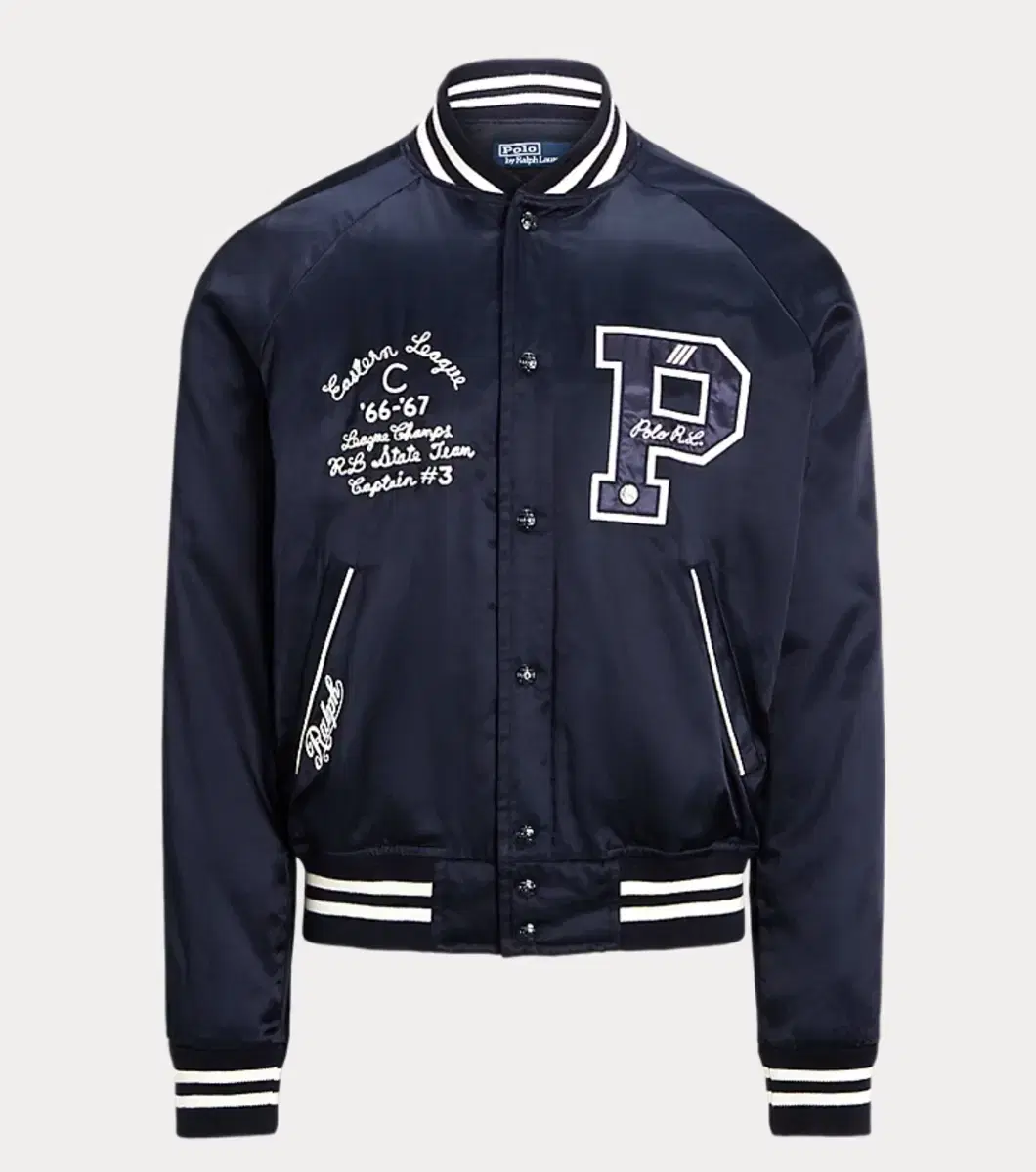 (L) Polo New York Varsity Satin Jacket