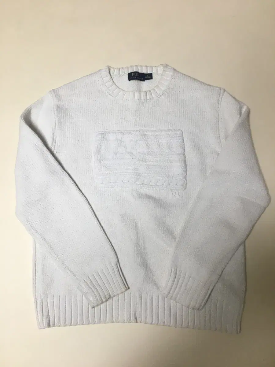 Polo Ralph Lauren Ivory Star-Spangled Knit Sweater Size L for Sale