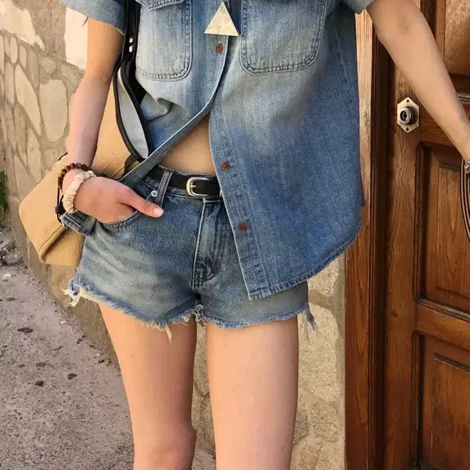 (시즌오프 할인) 714center KITSCH DENIM SHORTS