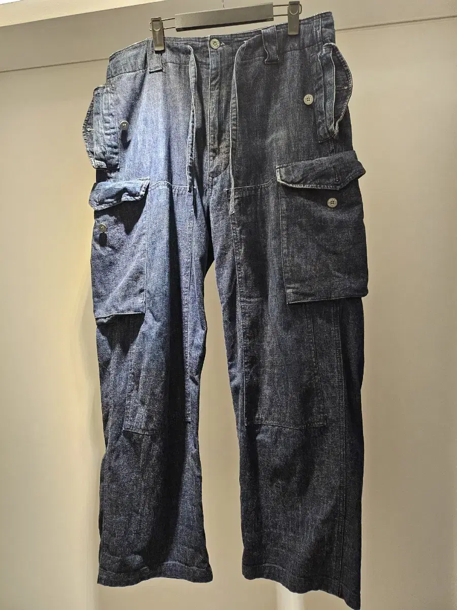 Nigel Carbon Wide Cargo Denim Pants