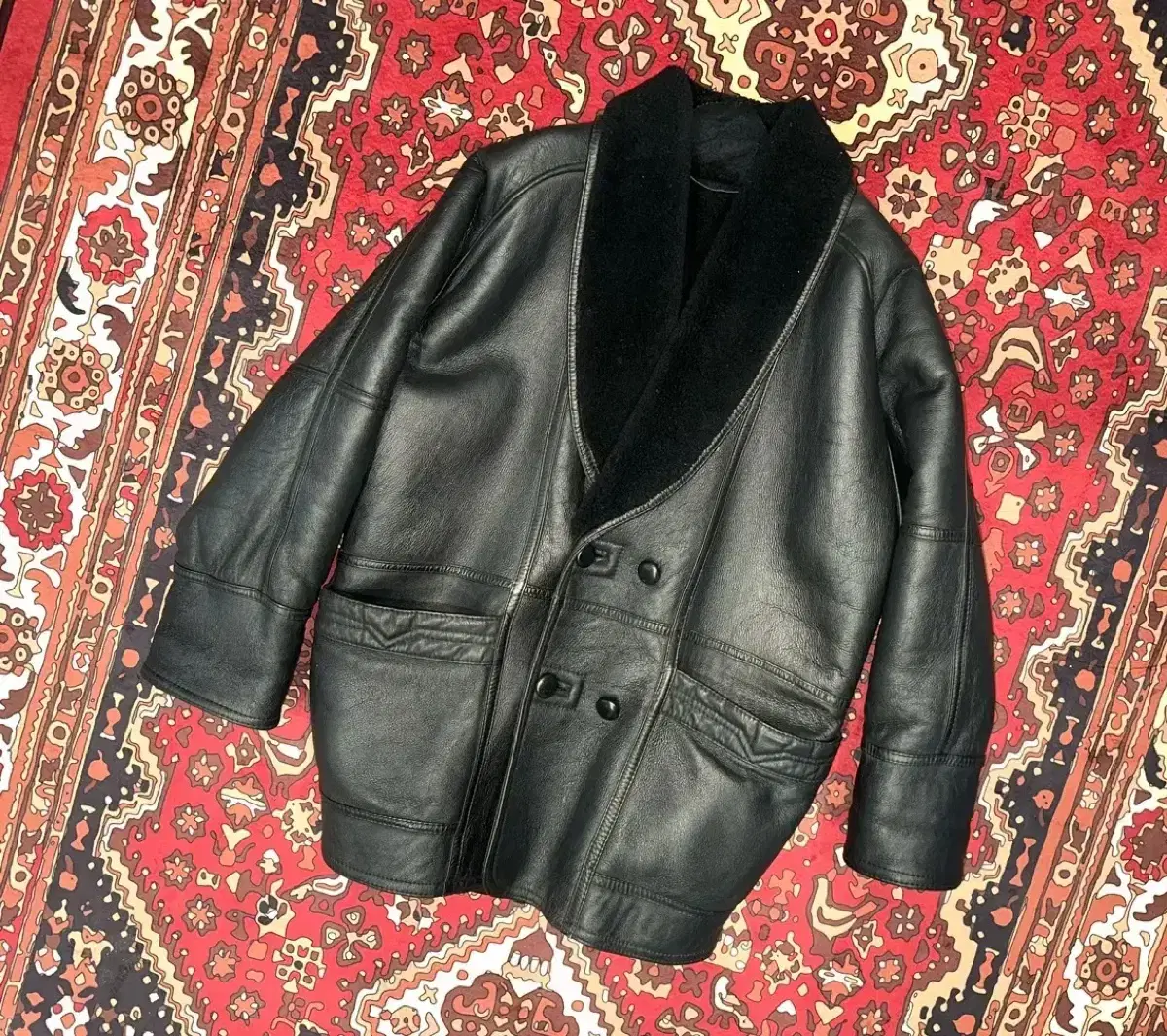 878/(XL-2XL) Leather Jacket Leather Jacket Mustang Sheepskin Workwear Vintage