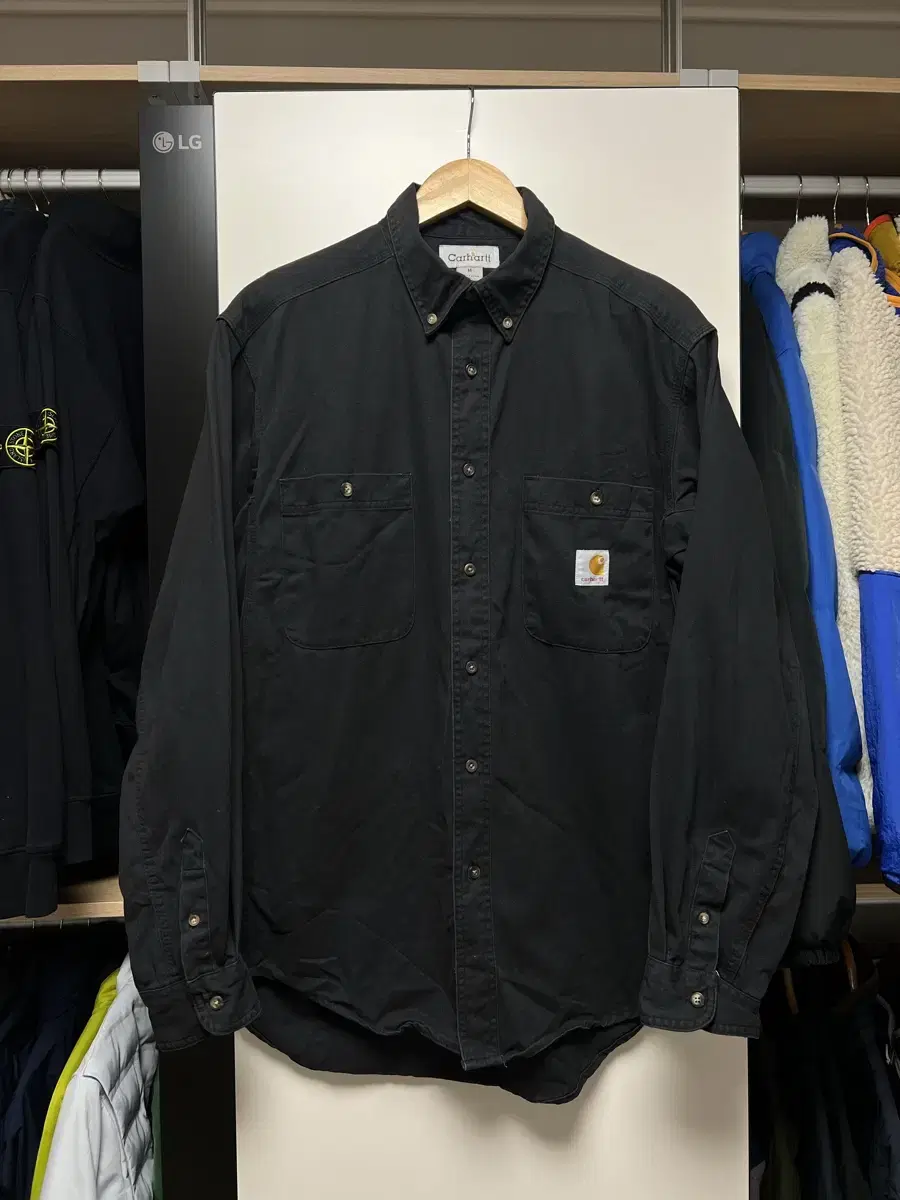 [M]Calhart Work Shirt Black