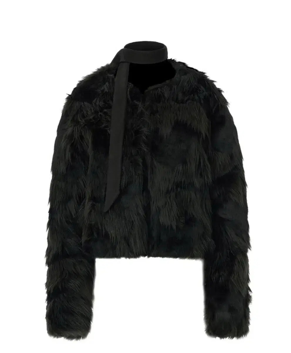 nache 나체 퍼자켓 jacquard faux fur jacket