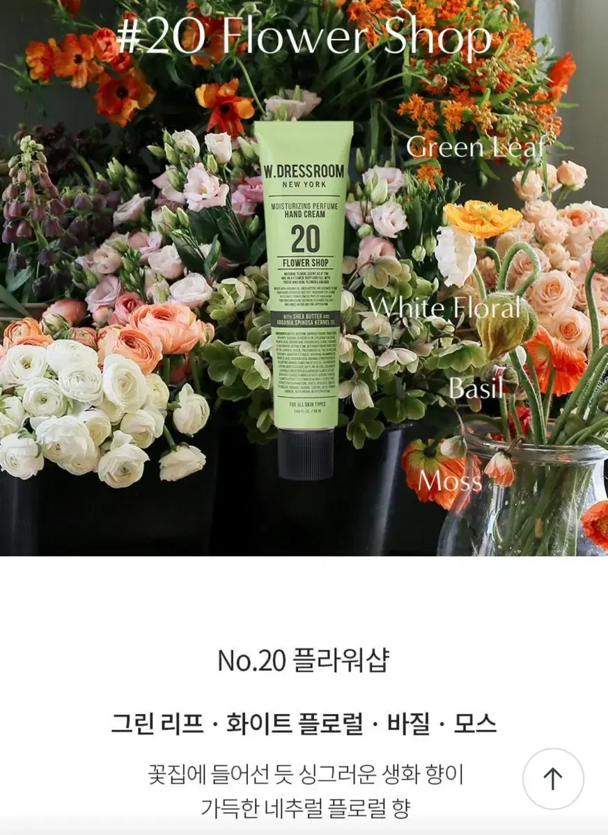 W.DRESSROOM 퍼퓸 핸드크림 50ml No.20 플라워샵