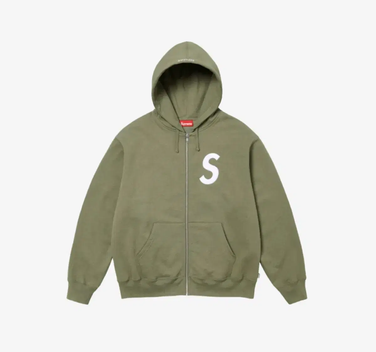 Supreme s logo hoodie zip up olive M