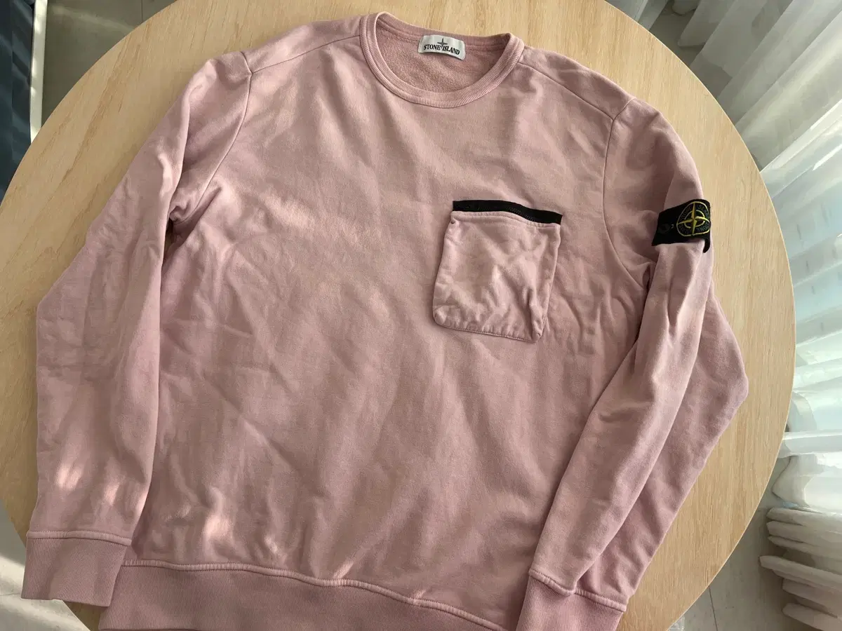 Stone Island Baby Pink Pocketed Sleeveless Sweatshirt Size XL