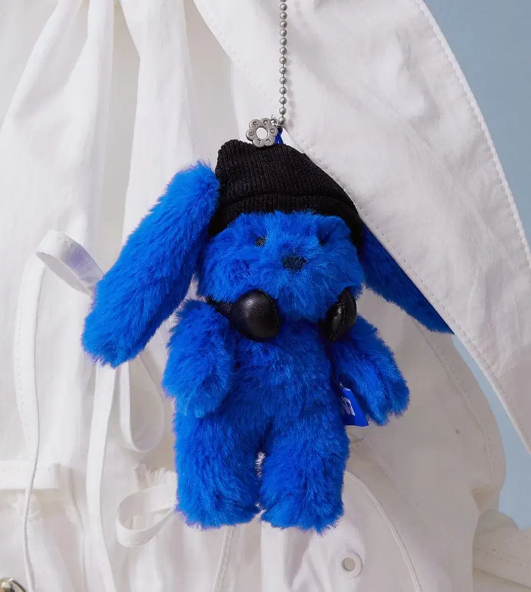 New Jeans Colored Fuzzy Bunny Plush Keyring