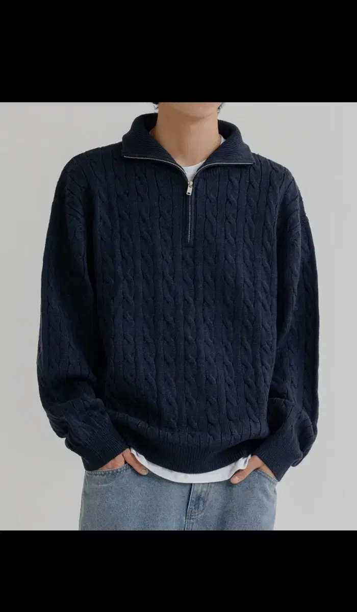 RemainSecond Half-Zip Up Knit Navy S