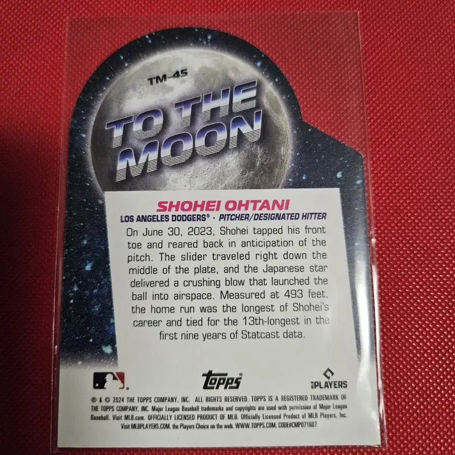 오타니 2024 Topps To The Moon 카드