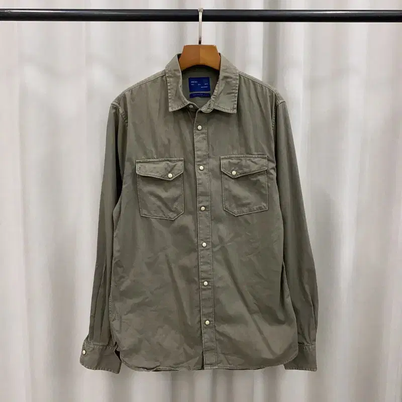 Zara Zara Casual Khaki Long Sleeve Shirt 95 S03731