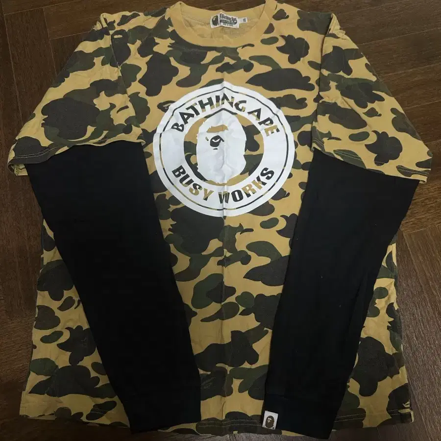 베이프 bape 카모 긴팔 티셔츠 2XL