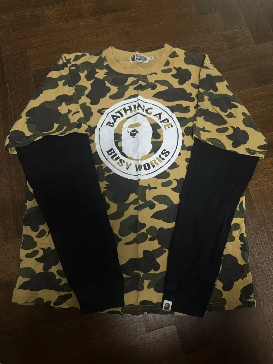 베이프 bape 카모 긴팔 티셔츠 2XL