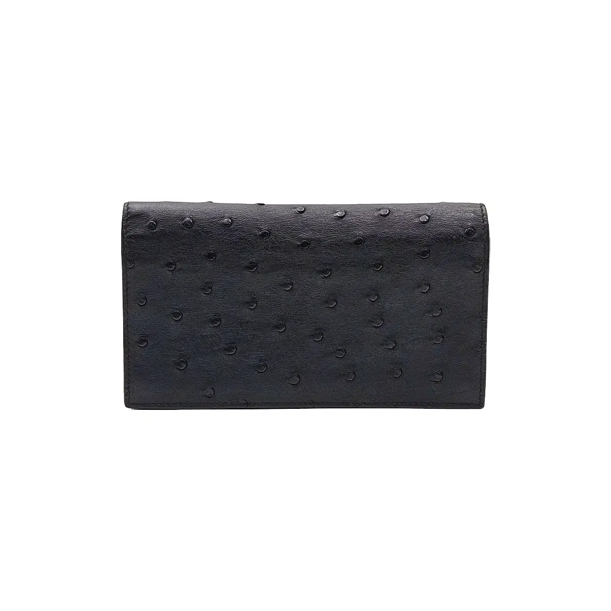 Bottega Veneta Bottega Veneta Black Ostrich Long Wallet