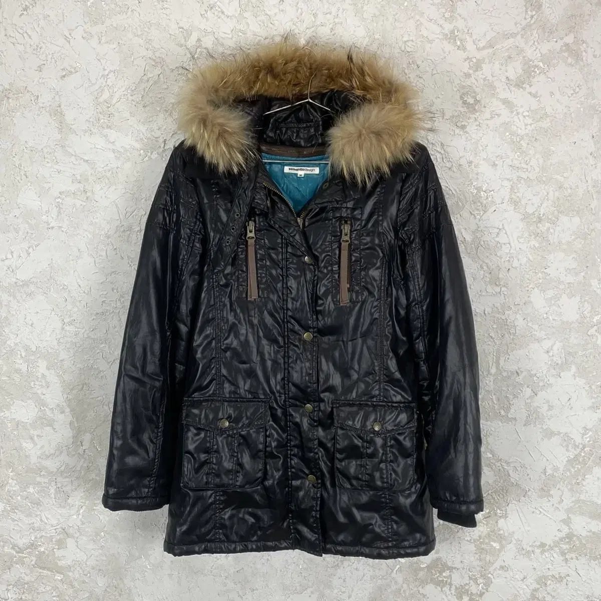 Cementic Design Raccoon Fur Trimmed Puffer Jacket