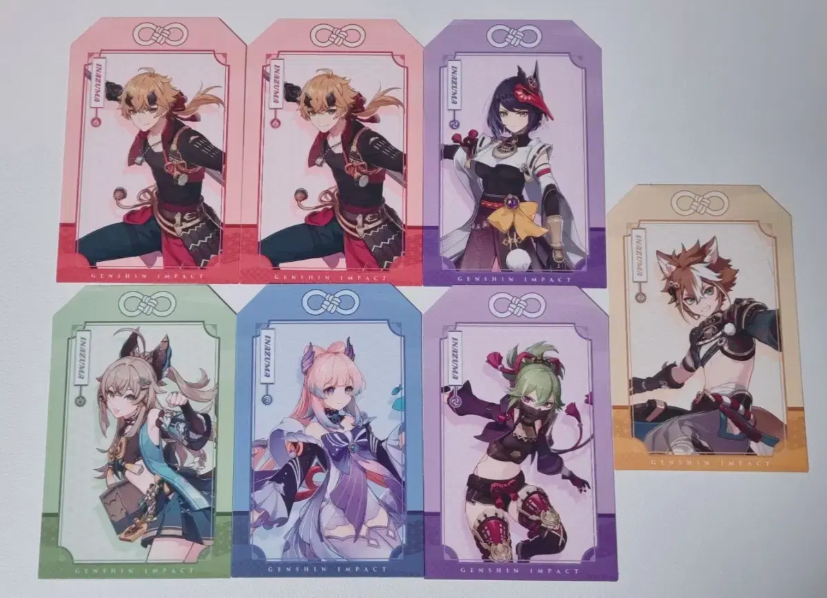 Genshin Impact PC Room Pibang Inazuma Omamori Photocard Kokomi Kirara Shinobu Sara