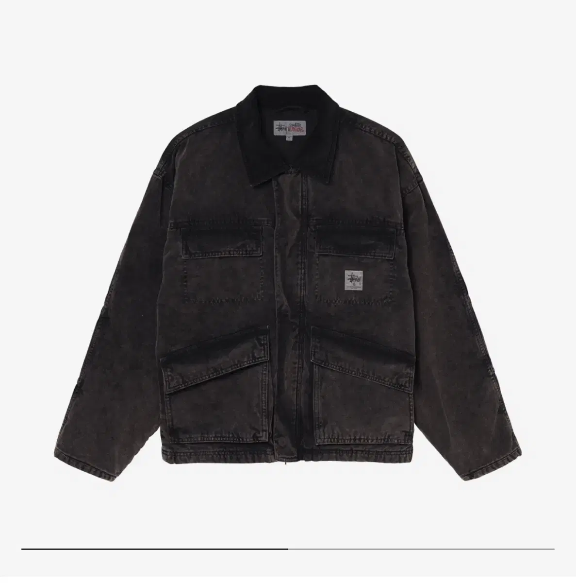 L) Stussy Washed Canvas Shop Jacket Black